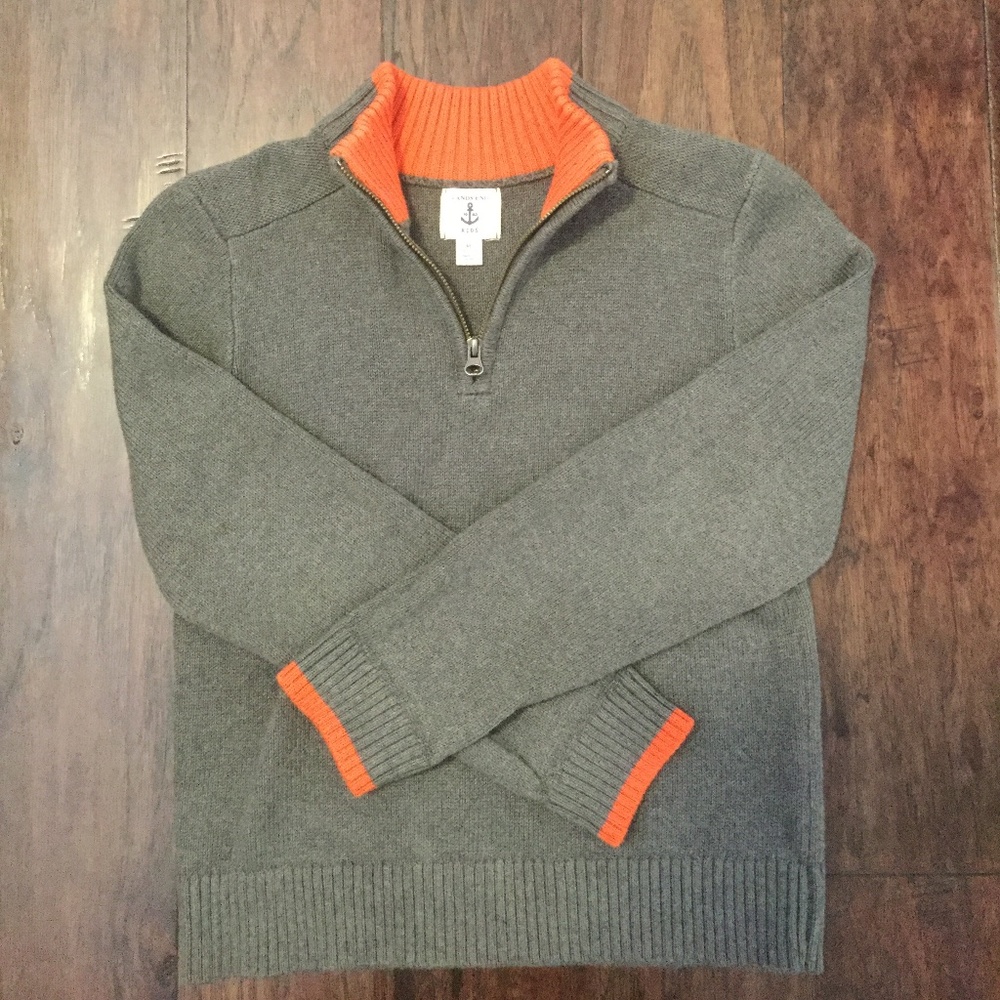 Lands End Kids 1/4 Zip Sweater Boys M (10-12)